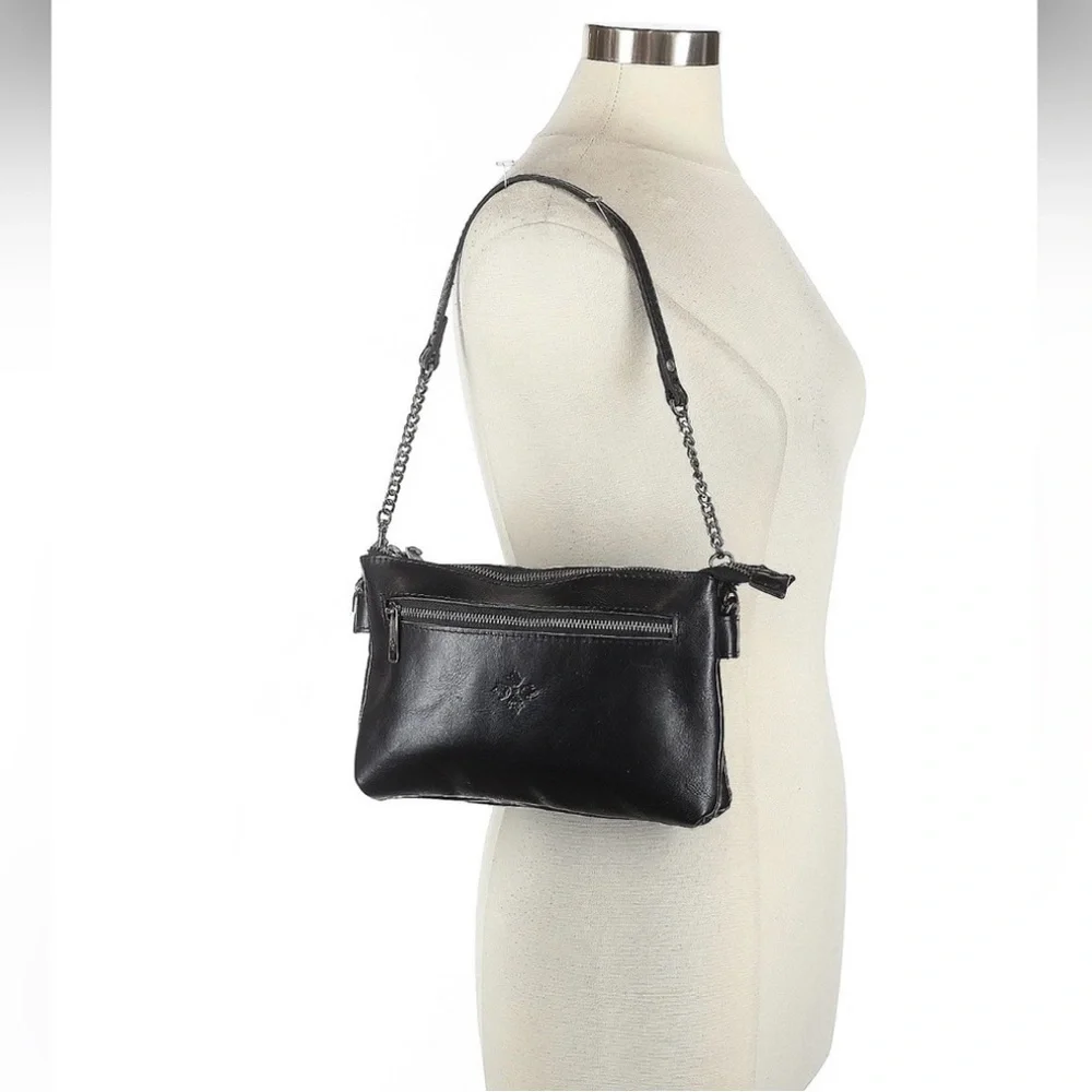 🛑SOLD🛑 Patricia Nash Black Leather Shoulder Bag with Chain Strap - Picture 11 of 15